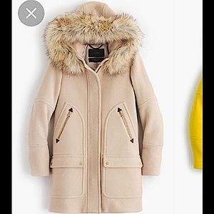 J. Crew Stadium Cloth Coat in Pale Pink